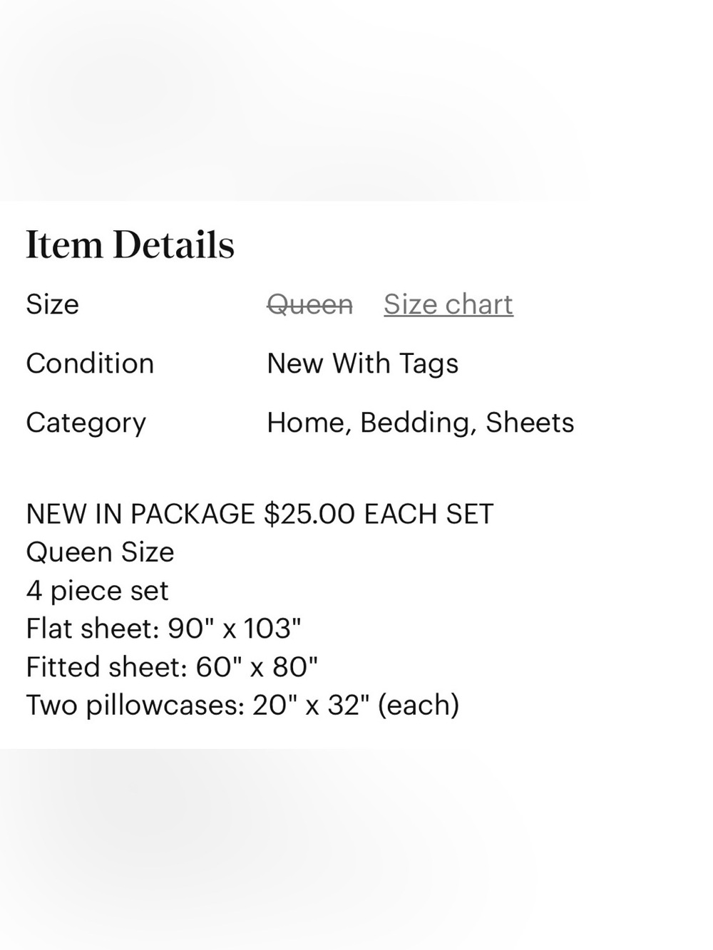 The Big One Queen Extra-Soft Sheet Set - Light Beige & White Gingham NEW - Picture 3 of 4